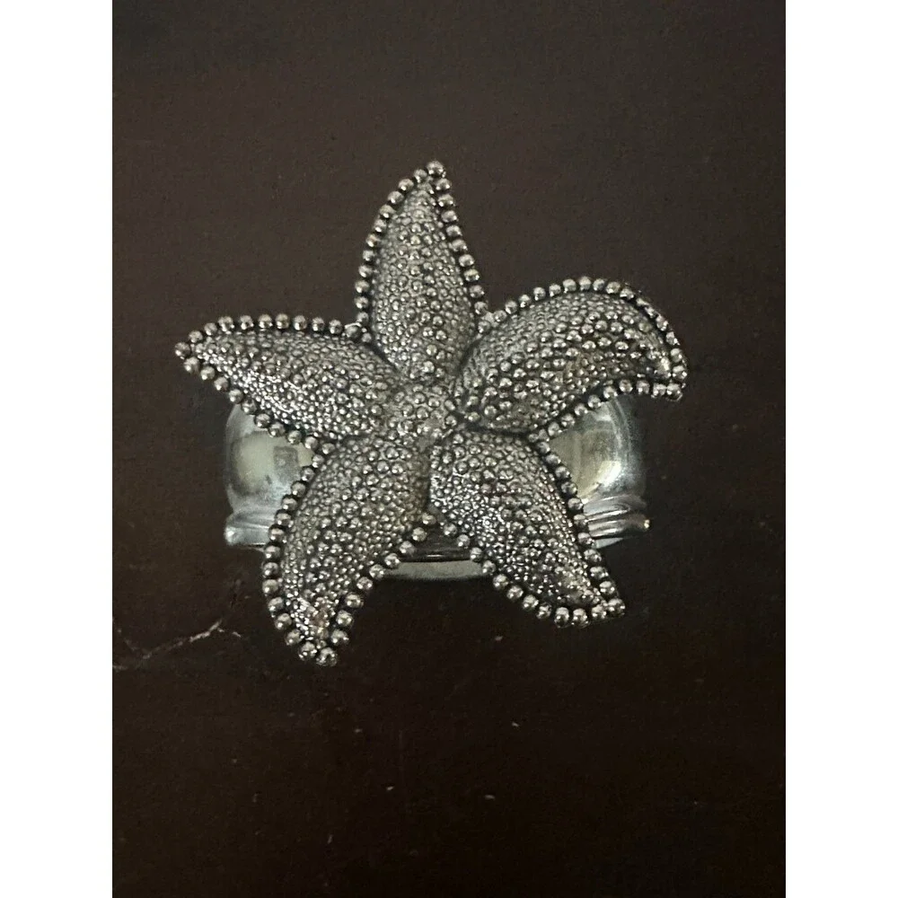 Hans Turnwald Silver Plated Turtle Seahorse Starfish Seashell Napkin Rings